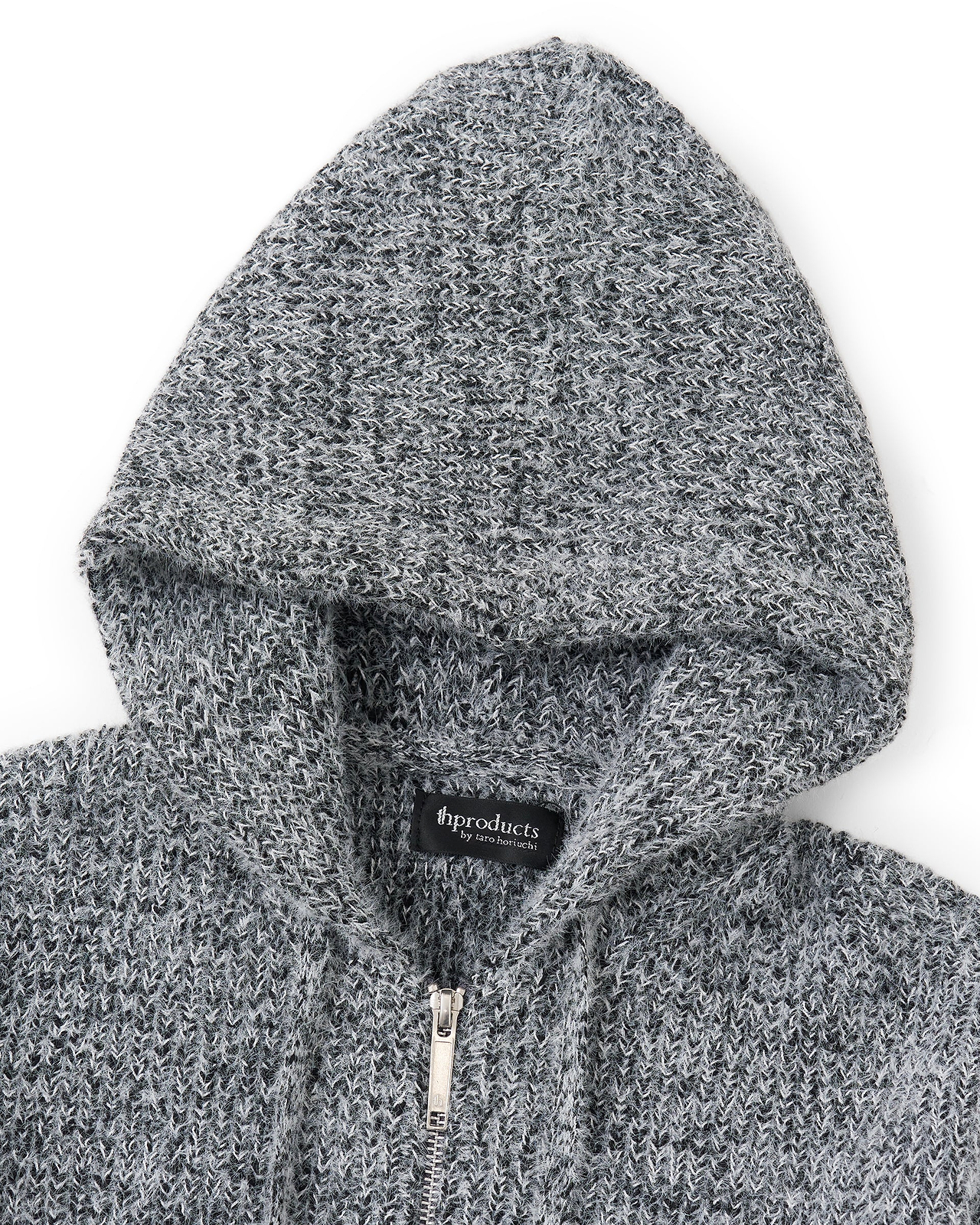 【26AW】ホワイトネップフルジップニットフーディー