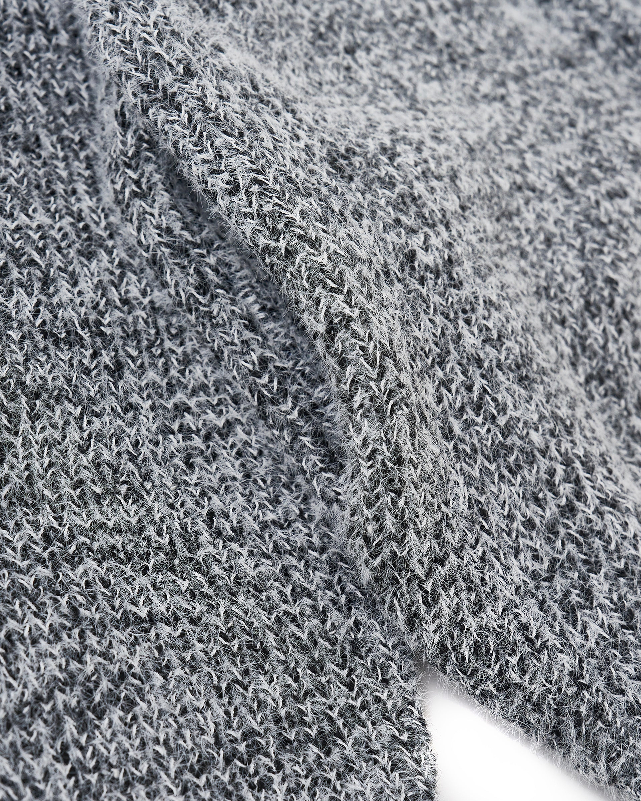 【26AW】ホワイトネップフルジップニットフーディー