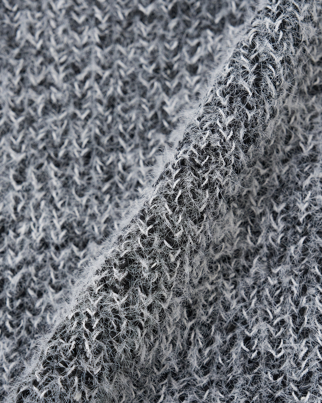 【26AW】ホワイトネップフルジップニットフーディー