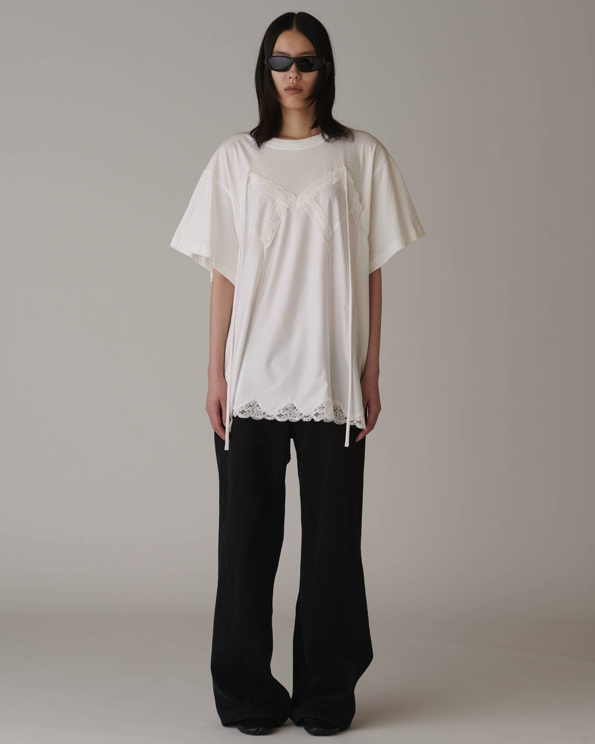 INSCRIRE】ハイブリッドランジェリーTシャツ | オーバーサイズ