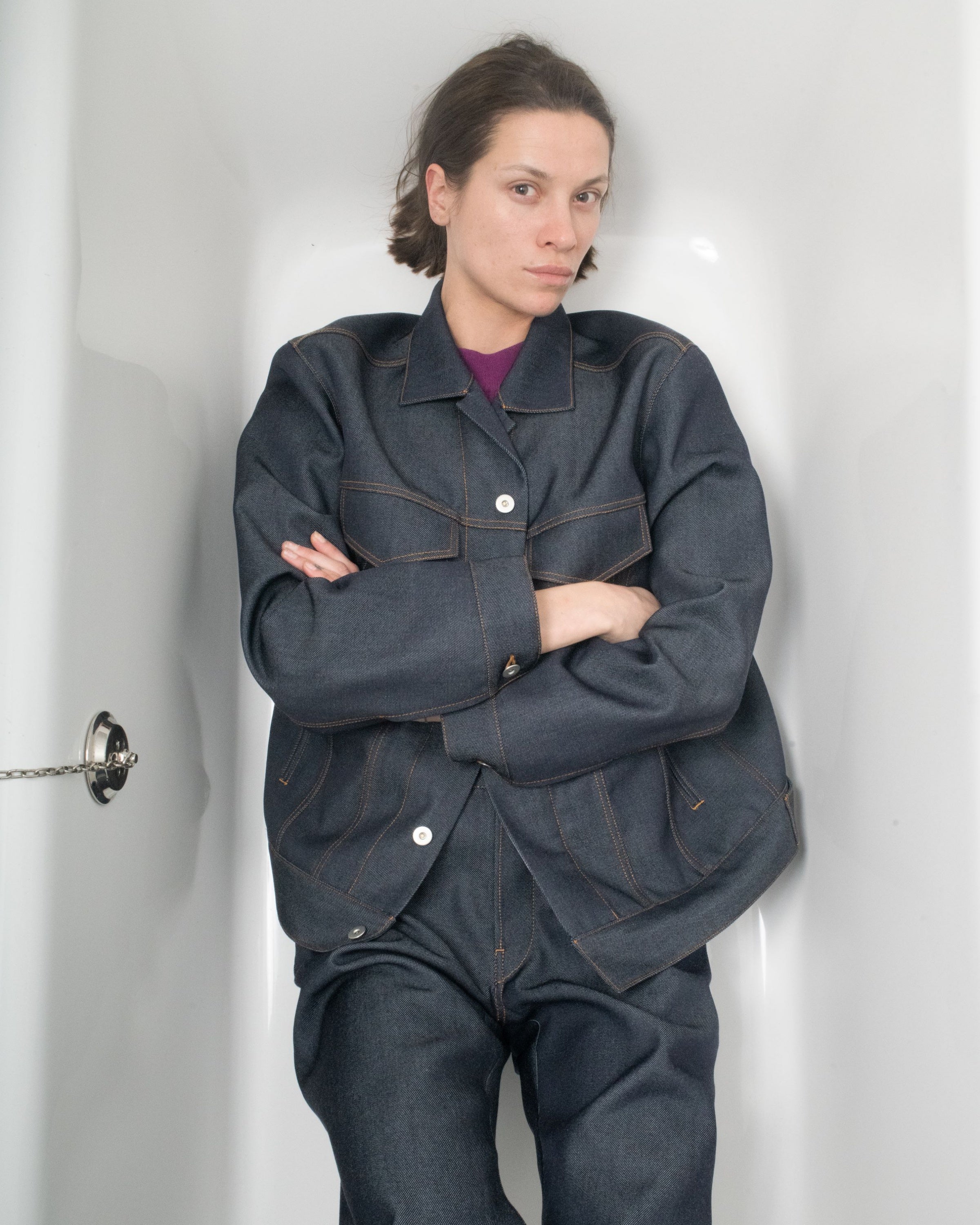 【週末限定】これからの季節に！OVERCOAT ウールデニム OVERCOAT】デニムジャケット – ファッションスナップストア