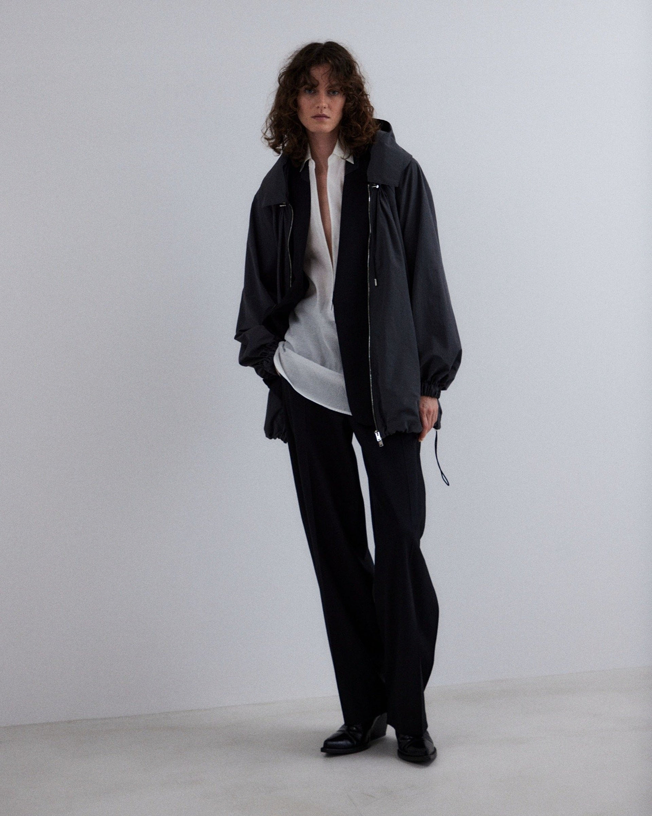 【26SS】ディープVネックコットンシルクシャツ
