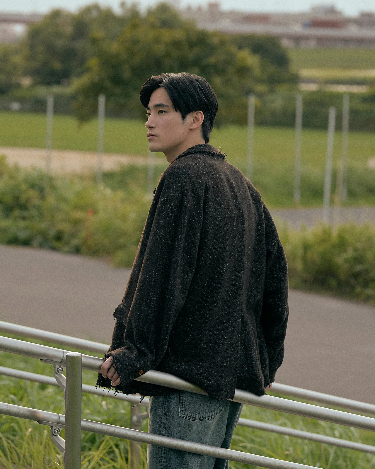 【26AW】ガーメントウォッシュドシルクネップツイードジャケット