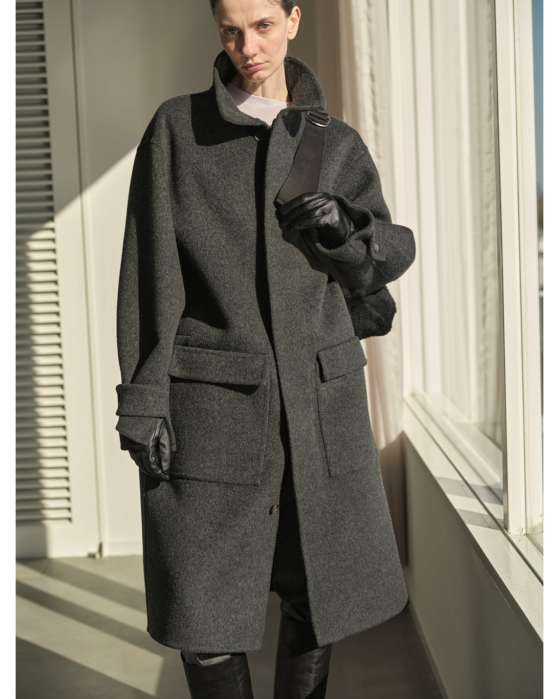 【26AW】ウールリバースタンドカラーコート