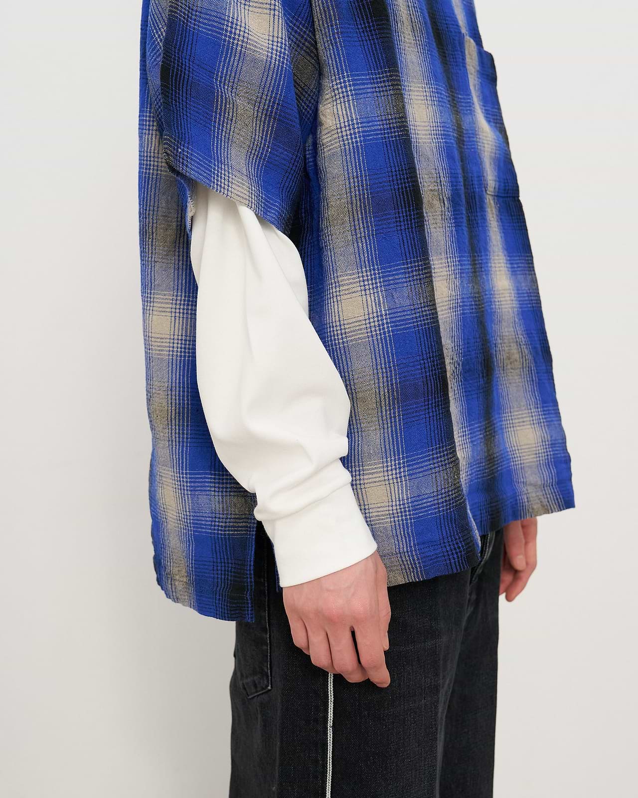 リネンチェックTシャツ