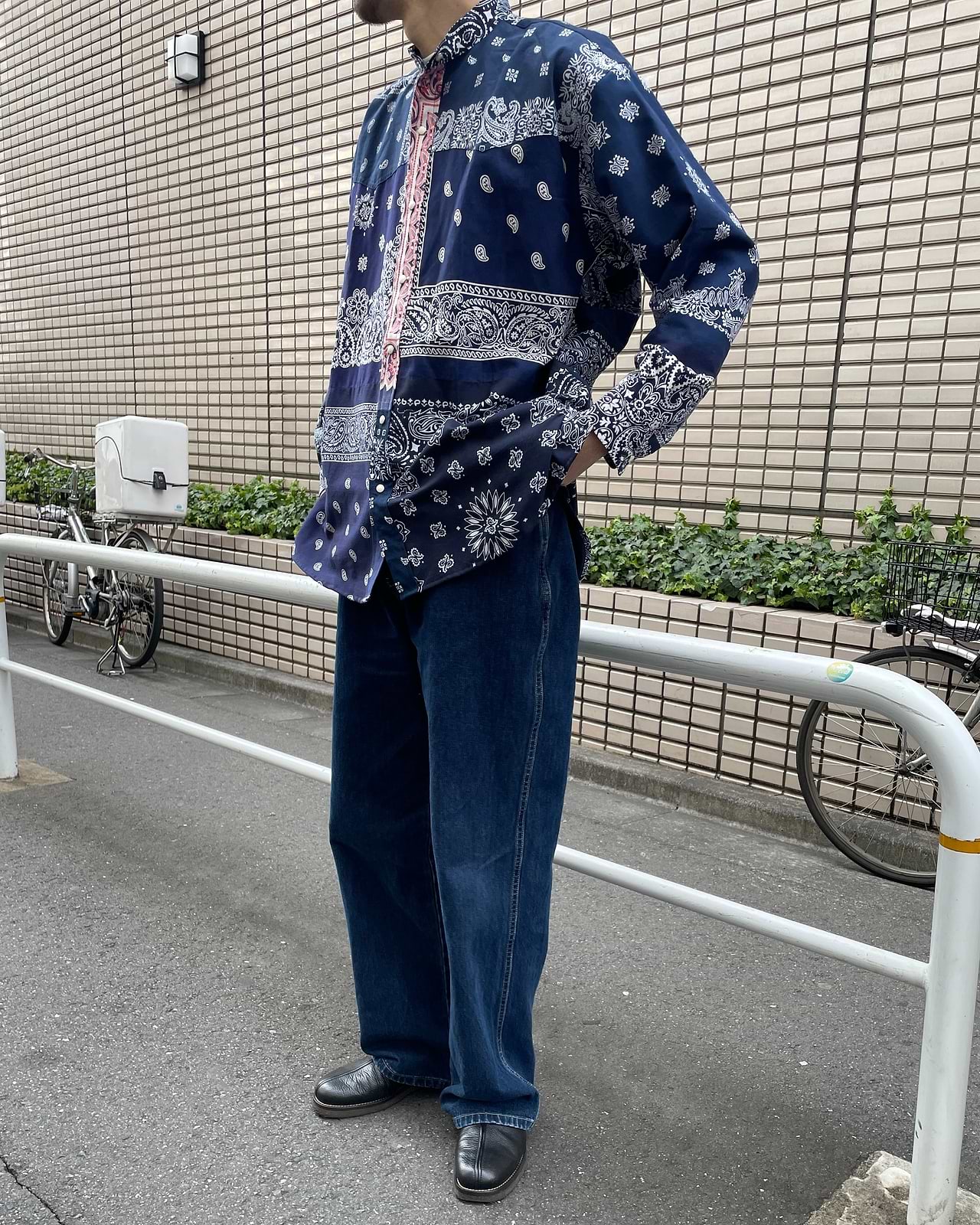 Children of the discordance】バンダナパッチワークLSシャツ 