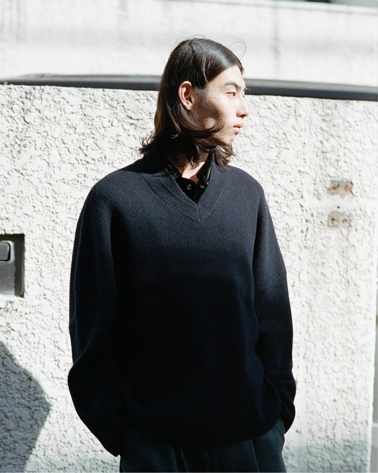 【26AW】ドレーピングショールカラーVネックプルオーバー