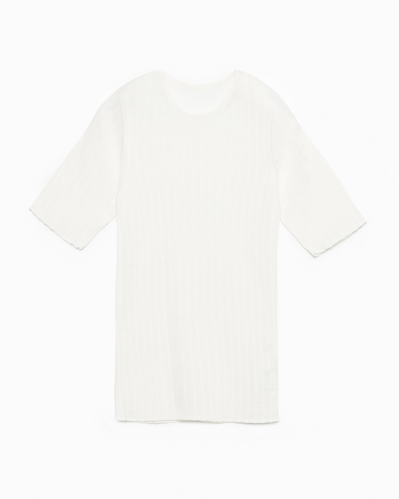 コットンワイドリブニットTシャツ