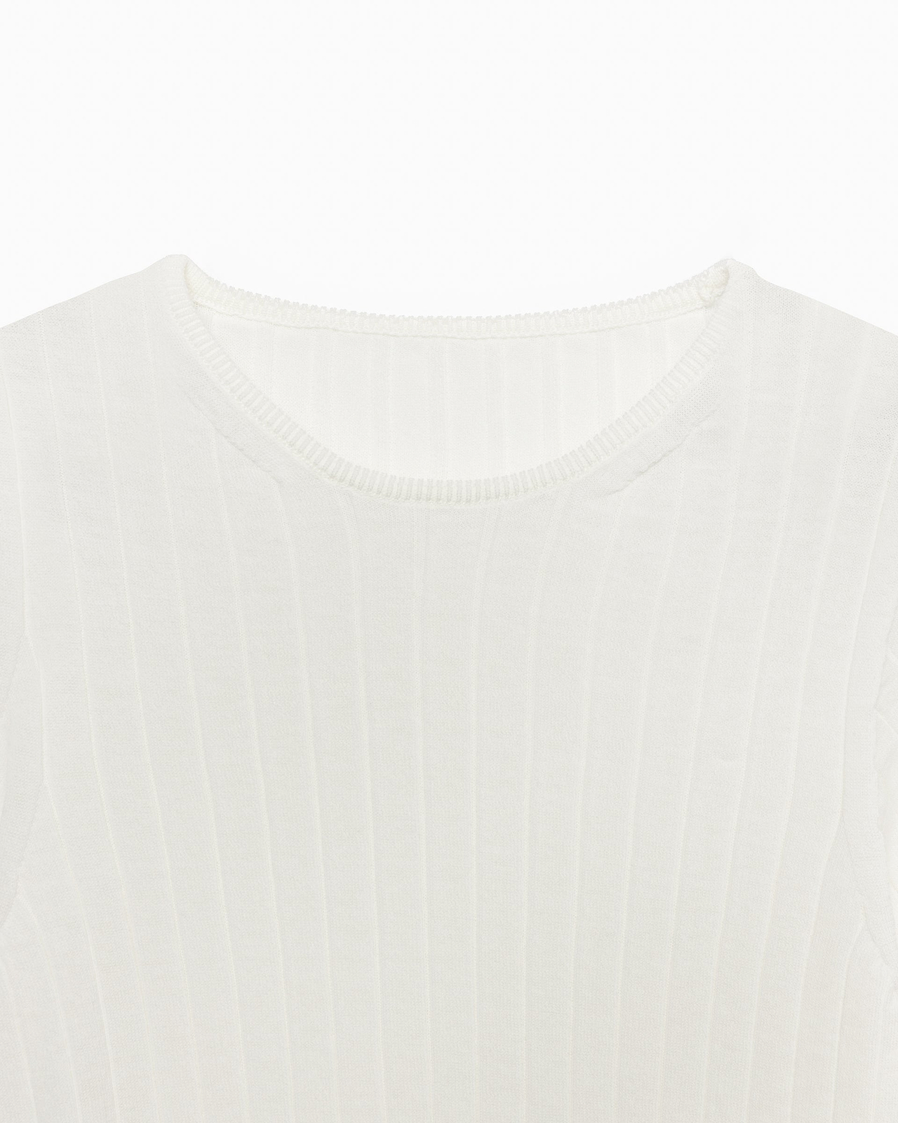 コットンワイドリブニットTシャツ