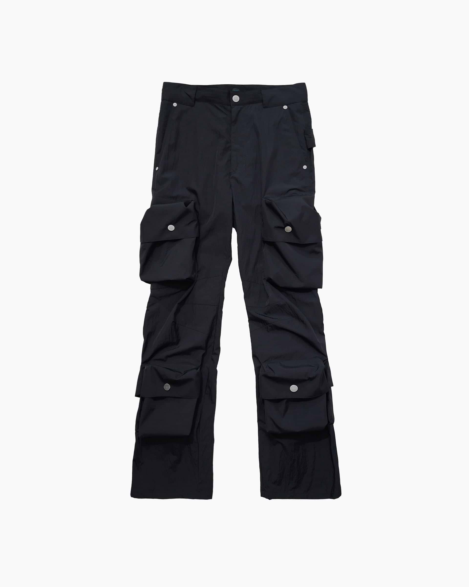 OUAT★CHANNEL TROUSERS★カーゴパンツ★ナイロンパンツ★デニム OUAT】チャネルトラウザー ブラック | 日本製 ナイロンパンツ | F
