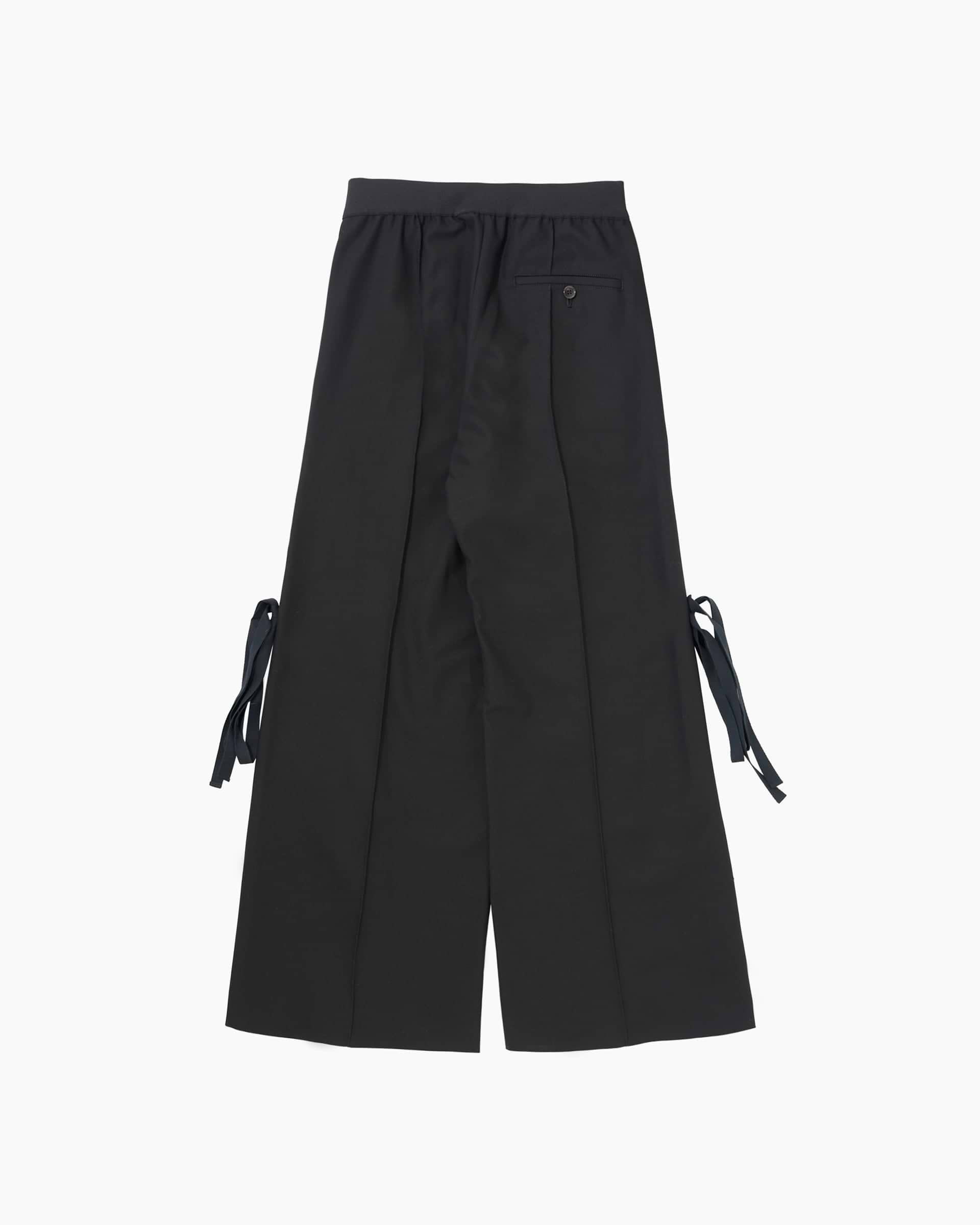新品 mister it. ワイドパンツ ホワイト フレアパンツ リボン 日本製
