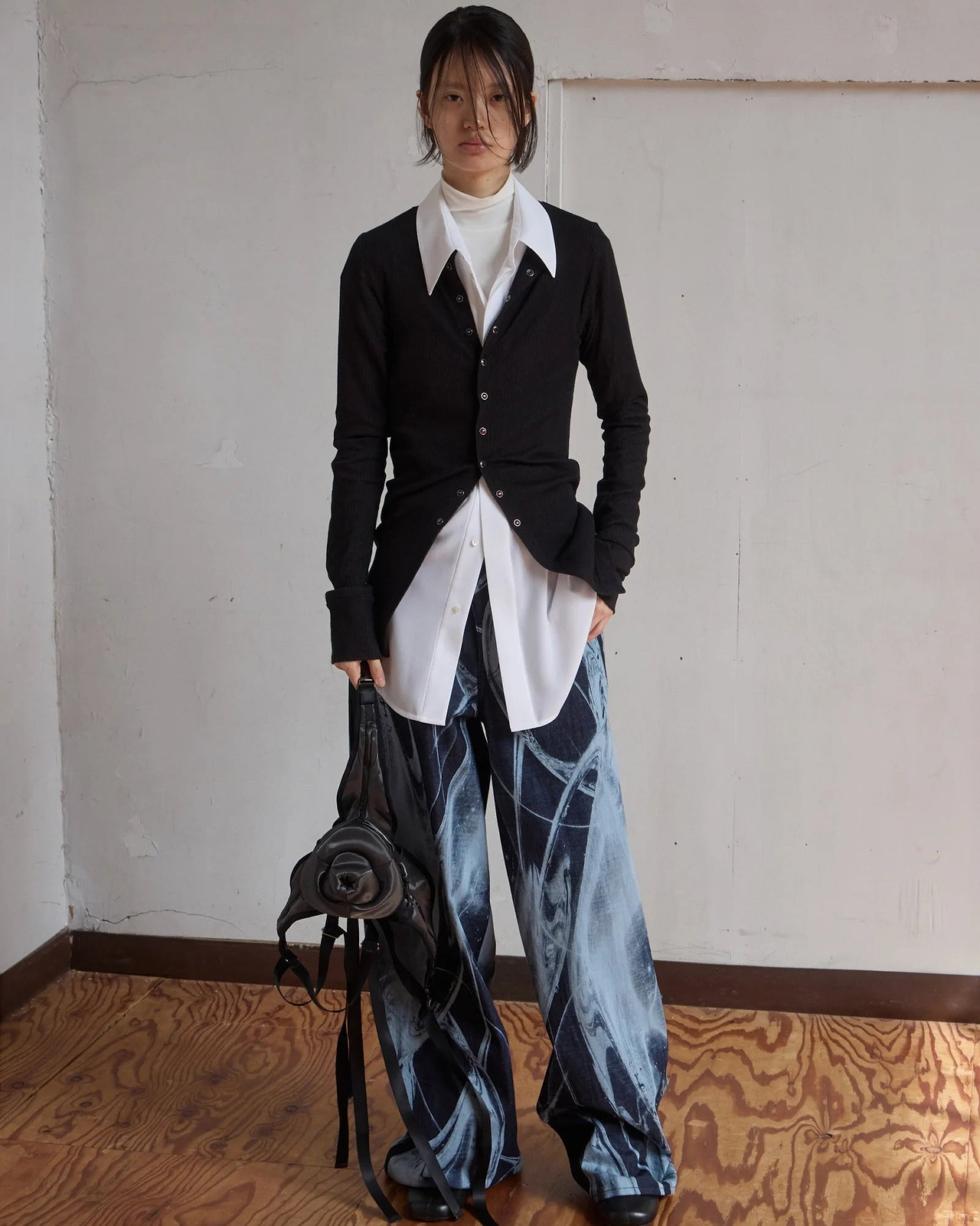 【26AW】パールドットカーディガン