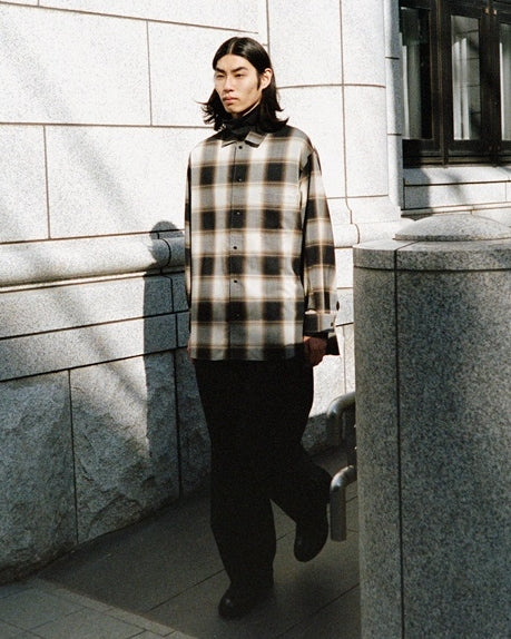 nonnotte】カームオーバーサイズオープンカラーシャツ | オンブレー