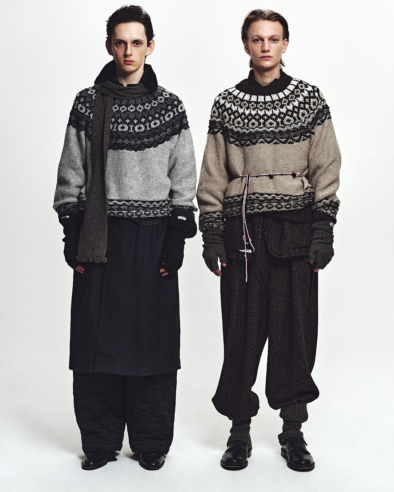 【26AW】ガーメントウォッシュドシルクネップツイードツータックパンツ