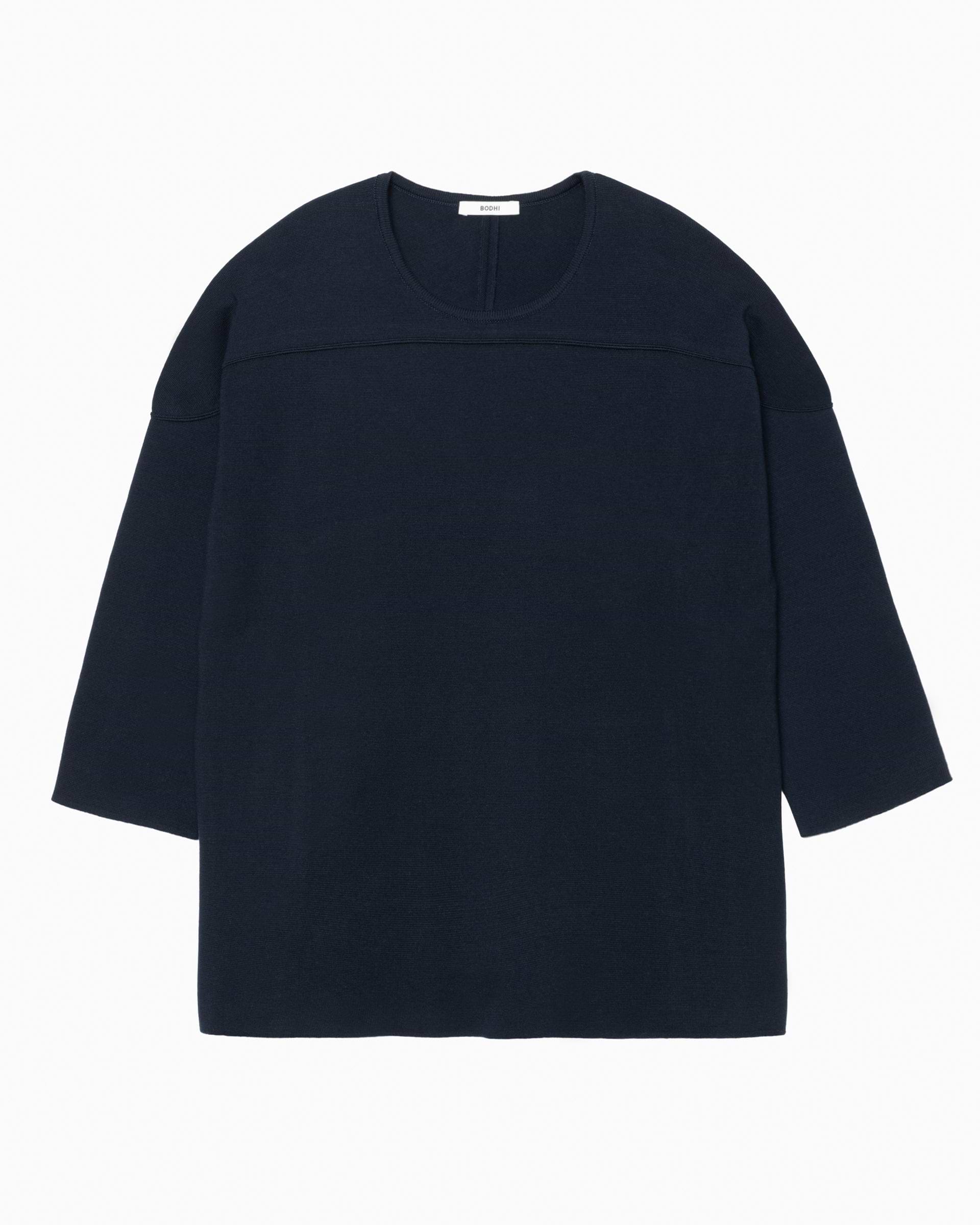 BODHI コットンカシミヤフットボールTシャツ ブラック BODHI】コットンカシミヤフットボールTシャツ | 日本製 フットボールT