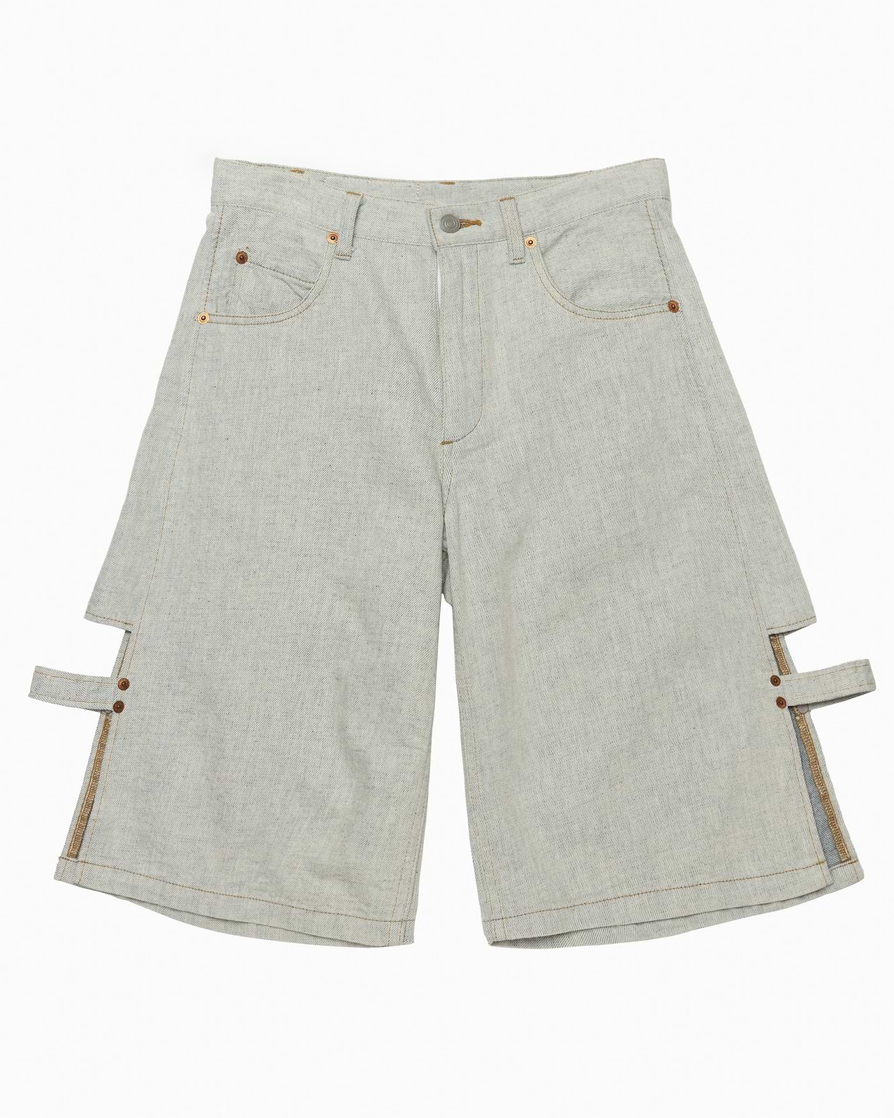 レイヤードデニムハーフパンツ