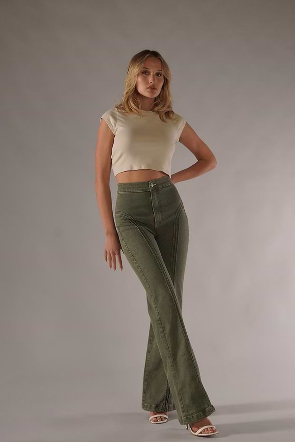Rollergirl Flares / Green & Famous