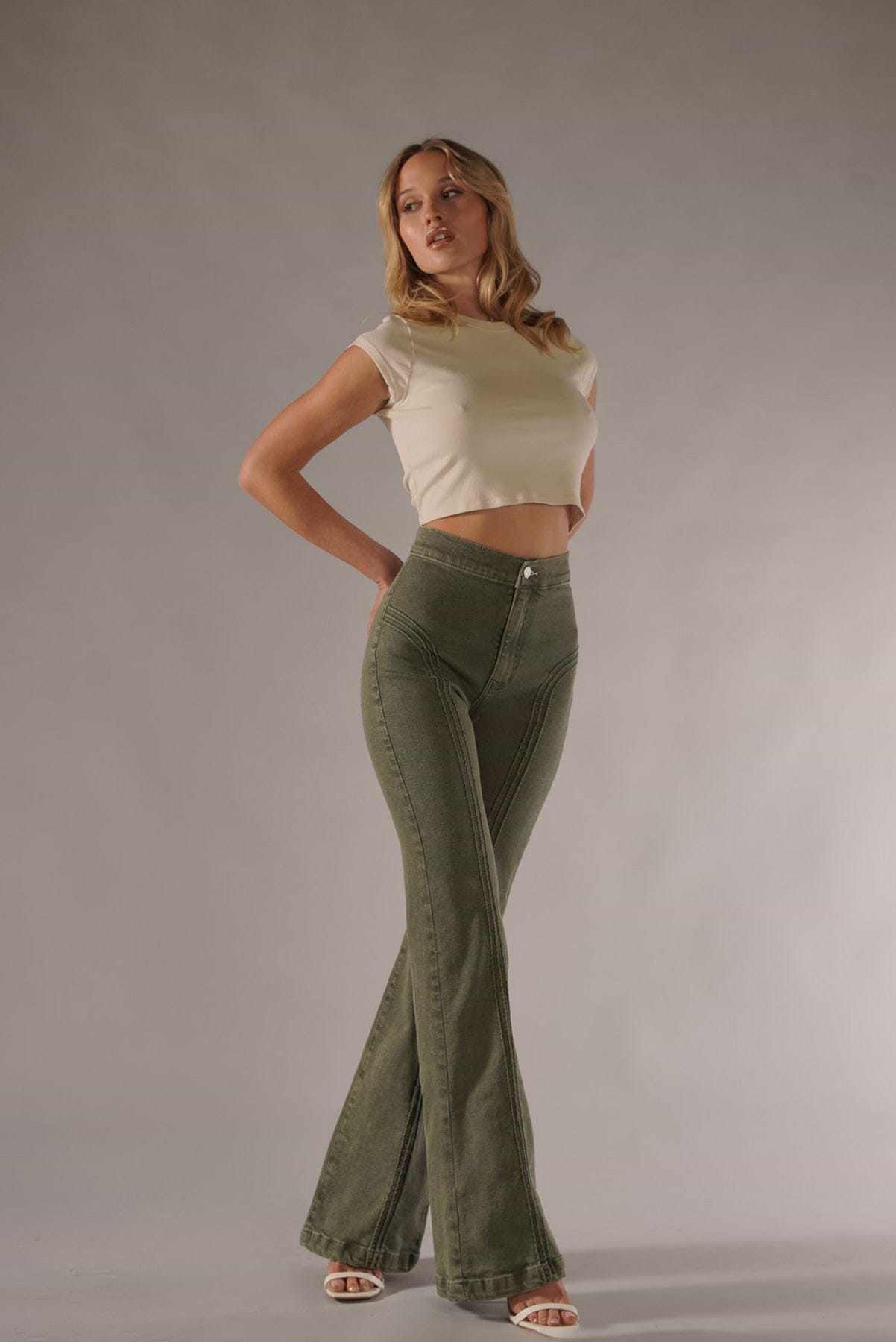 Rollergirl Flares / Green & Famous