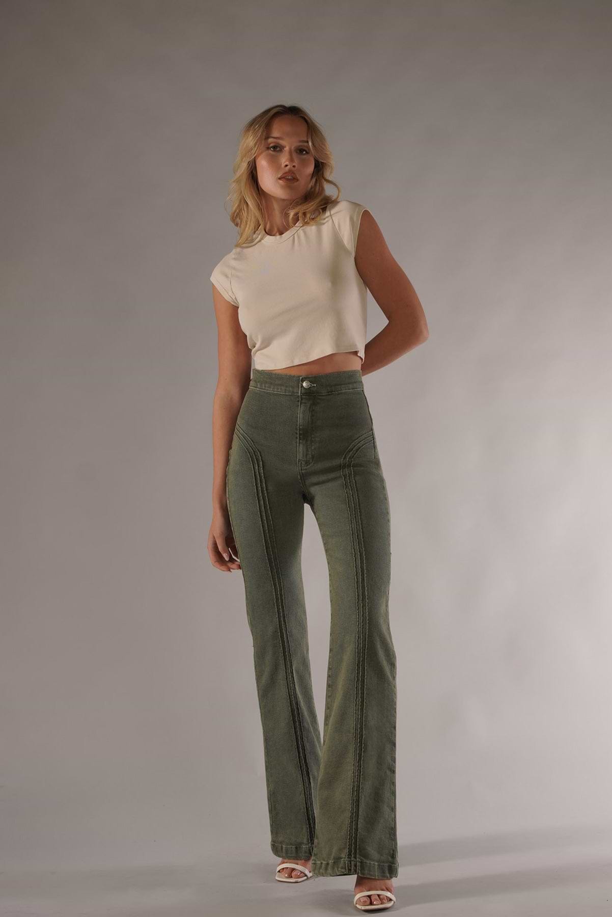 Rollergirl Flares / Green & Famous