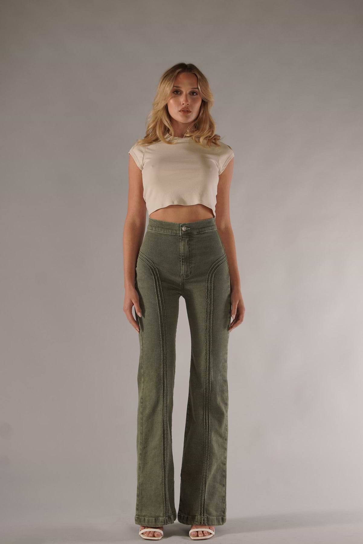 Rollergirl Flares / Green & Famous
