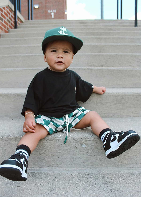 Green Checker Basketball Shorts