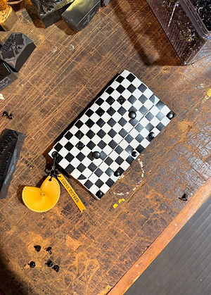 Checker Genuine Leather Envelope Wallet