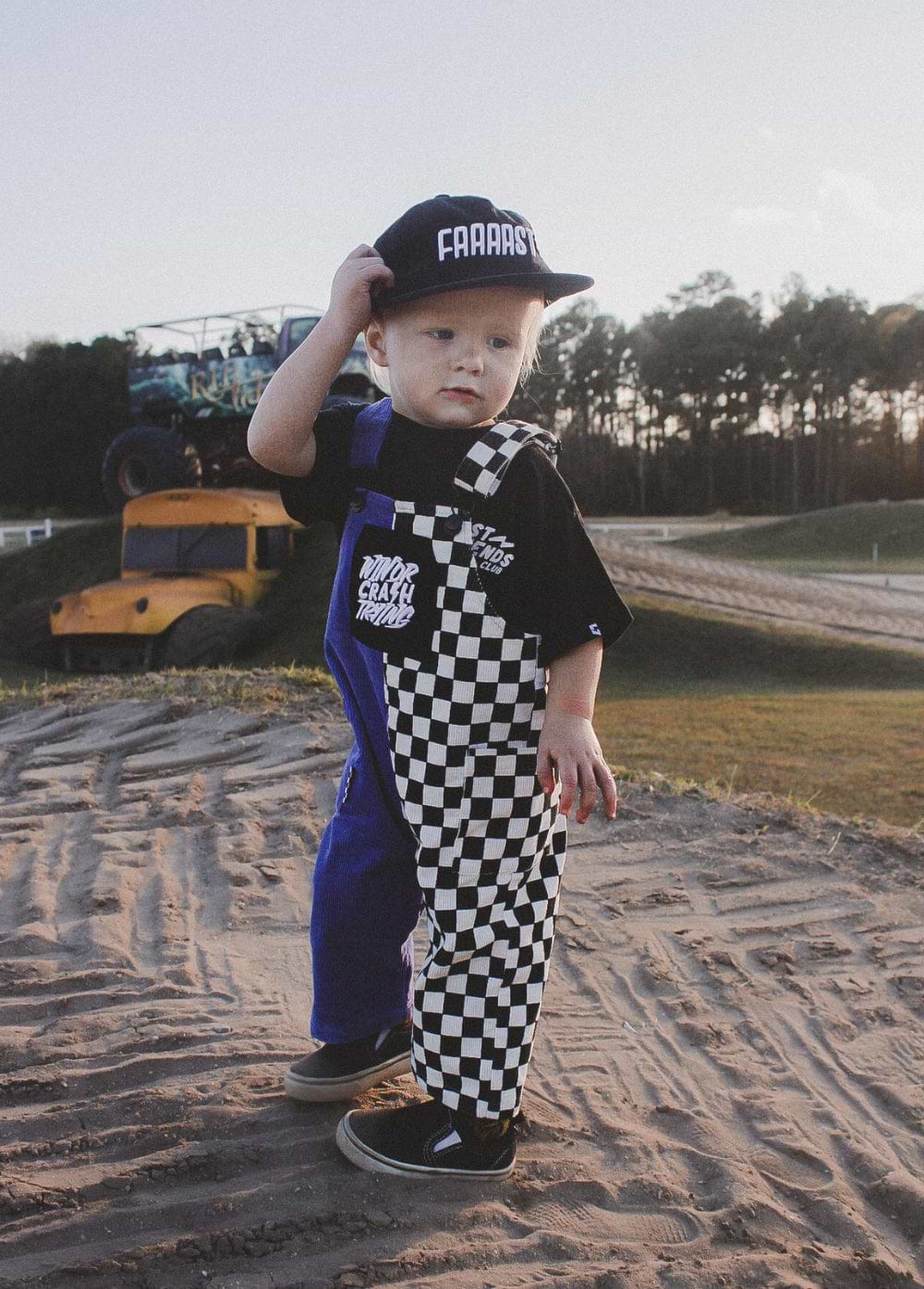 Little Trouble | RA X LT Overalls Purple / Checkered Overalls