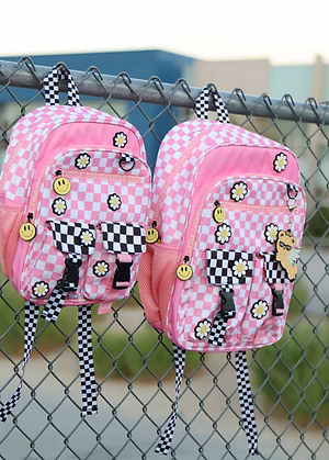 Daisy Checker Pink Backpack