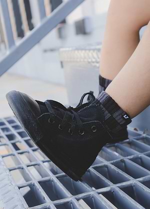 Grey Checkered Crew Socks