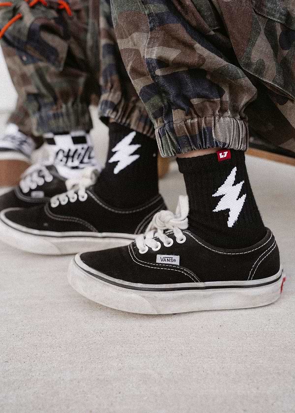 Bolt Crew Socks Black