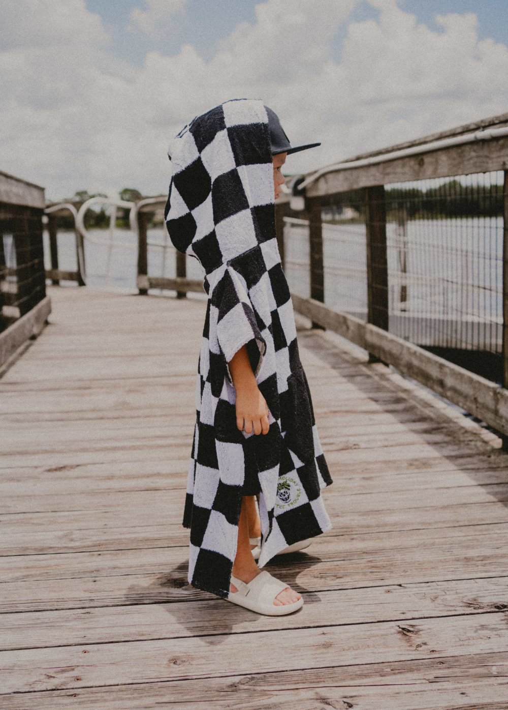 Little Trouble Checker Poncho Towel