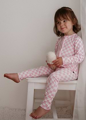 Pink Checkered Bamboo Jammies