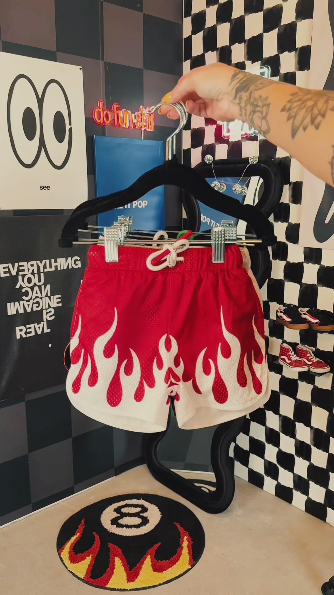 Heater Checker Flame Mesh Shorts | Little Trouble