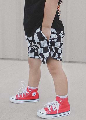 Black Checker Basketball Shorts