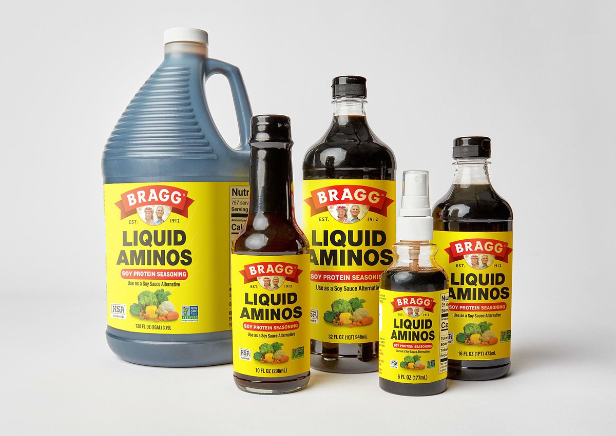bragg liquid aminos for fishing lures All Purpose Seasoning - Soy Sauce Alternative (1 Gallon) and Premium Nutritional Yeast Seasoning (12 oz) GMO project verified seasoning is packed with 16 essential and non Bragg Liquid Aminos All Purpose