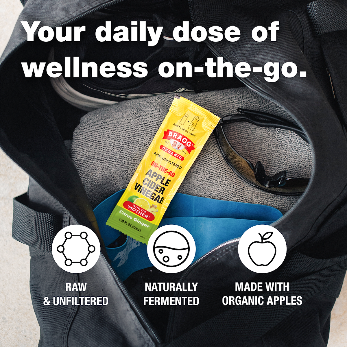 On-the-Go Organic Apple Cider Vinegar Citrus Ginger Pouches