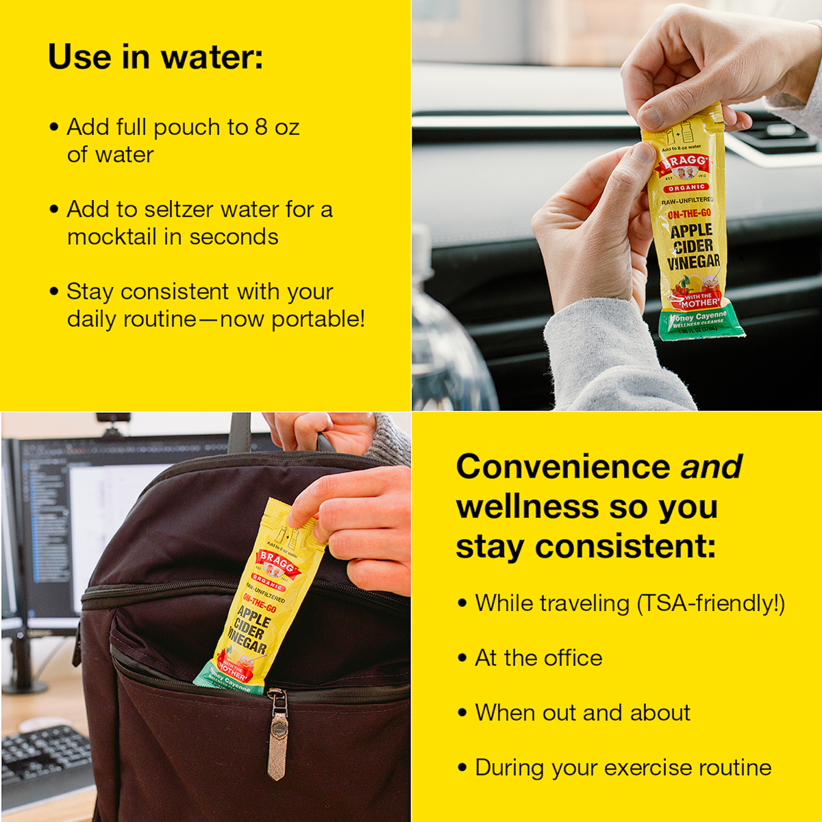 On-the-Go Organic Apple Cider Vinegar Honey Cayenne Pouches
