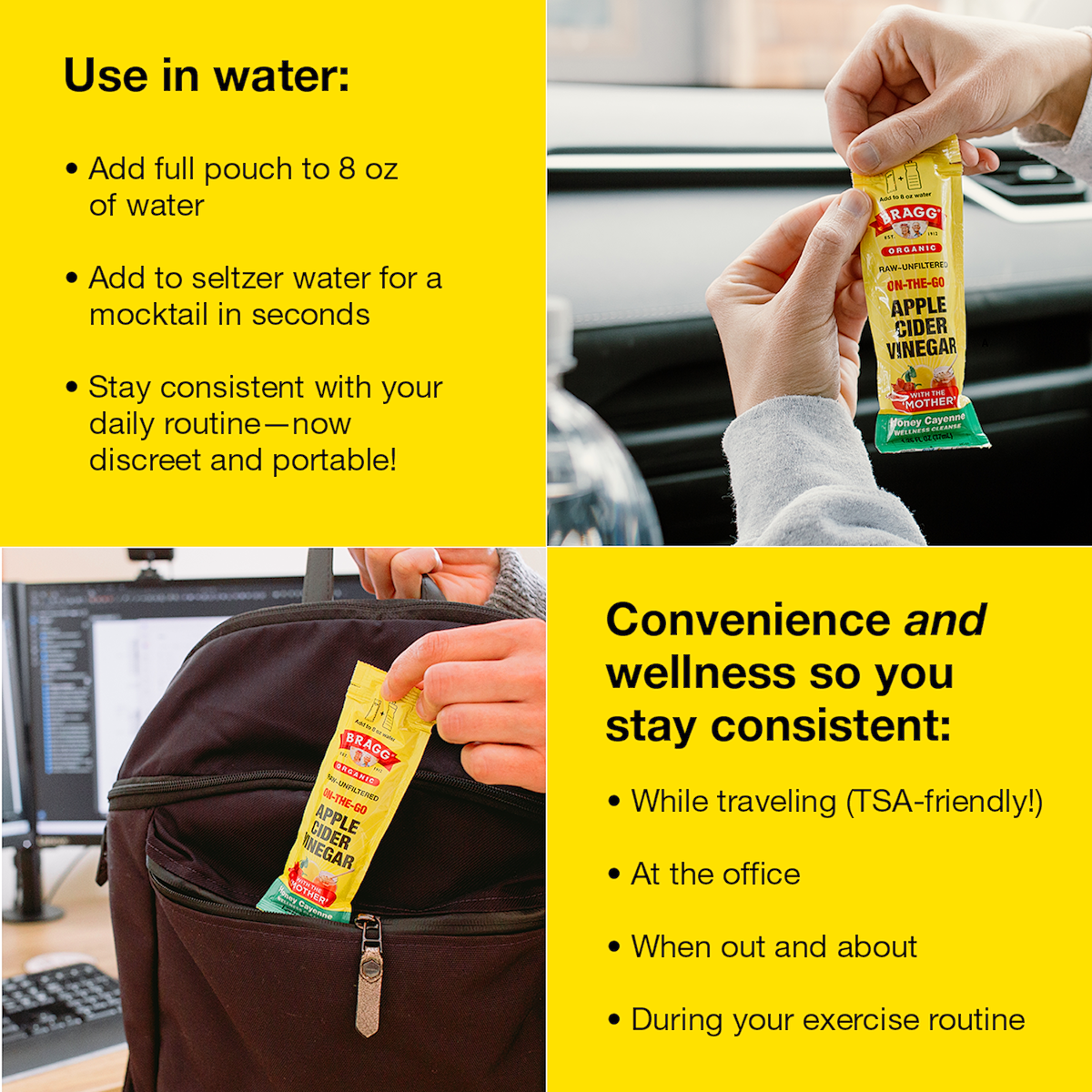 On-the-Go Organic Apple Cider Vinegar Honey Cayenne Pouches