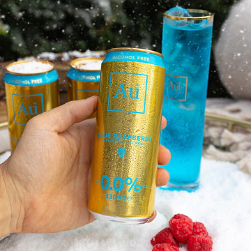 Au Vodka Blue Raspberry 0% Cans - 12 Pack