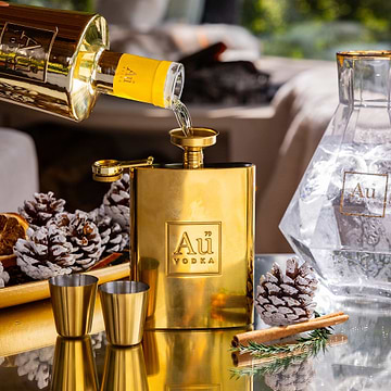 Au Gold Hip Flask
