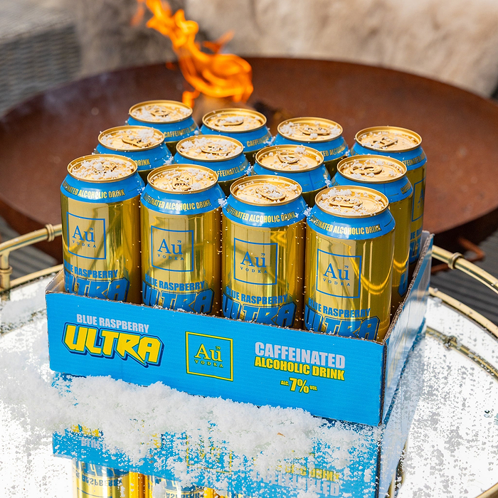 Au Vodka Blue Raspberry Ultra Cans - 12 Pack