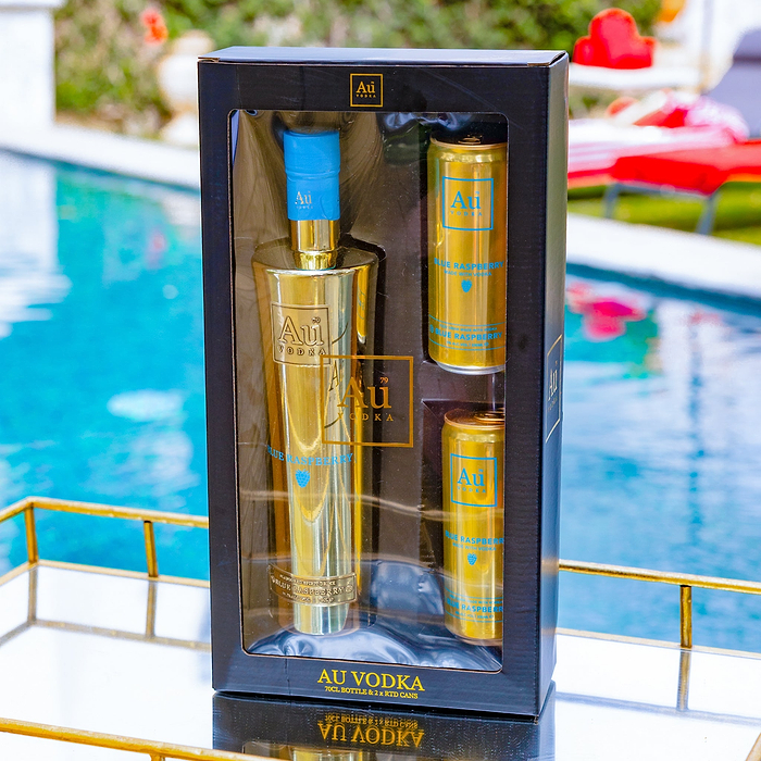 Au Vodka Signature Bottle & Cans Gift Set