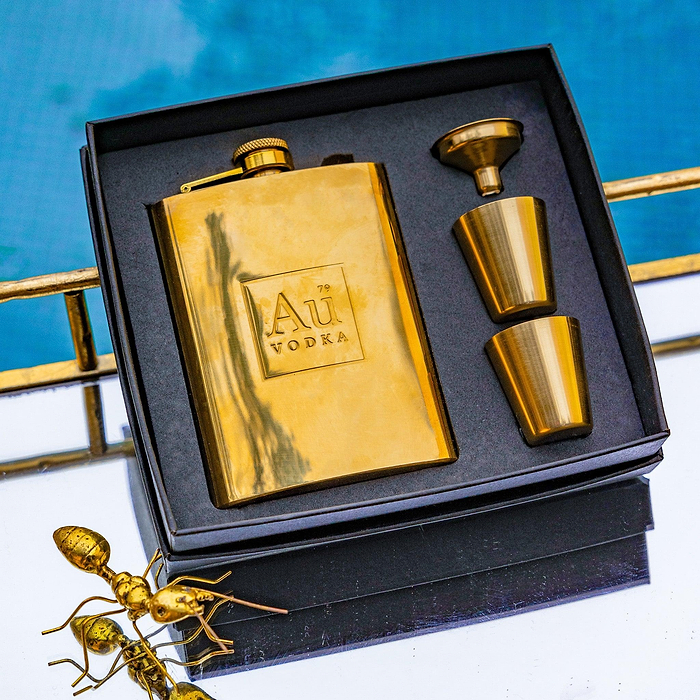 Au Gold Hip Flask - Au Vodka