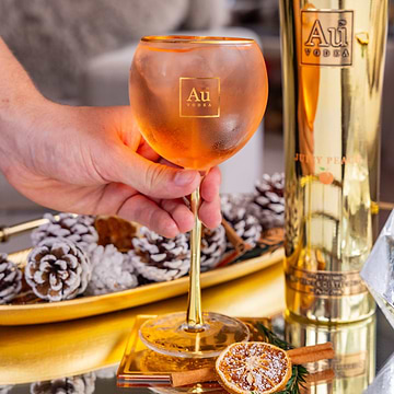 Au Peach Gold Stem Glass
