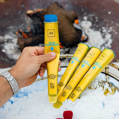Au Vodka Blue Raspberry Ice Lollies - 12 Pack