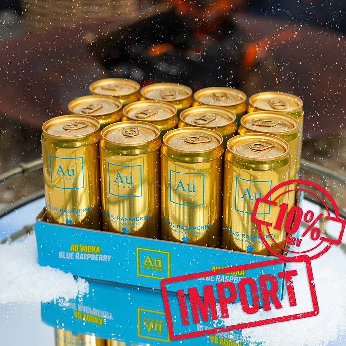 Au Vodka 10% Import Cans - 24 Pack