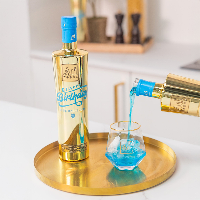 Au Vodka Happy Birthday Print Bottle