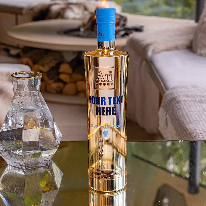 Engraved Au Vodka Blue Raspberry 70cl