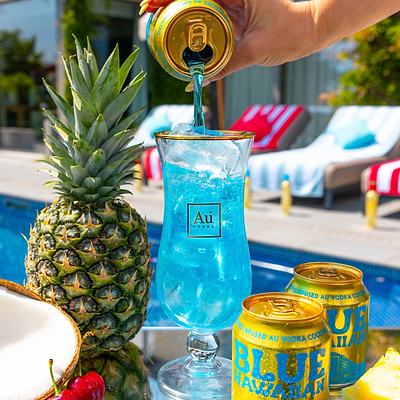 Au Vodka Blue Hawaiian Cocktail Can - Au Vodka