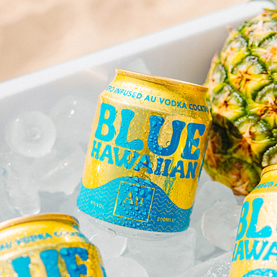 Au Vodka Blue Hawaiian Cocktail Can - Au Vodka